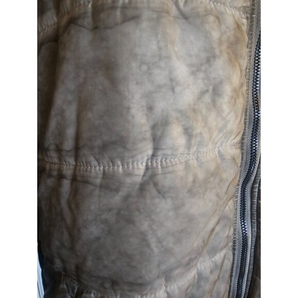 Razzoli Lightweight Parka Jacket Green Gray Artsy Funky Oversized Collar Zipper - Picture 5 of 13